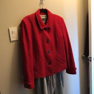 Ladies Laura Red Boiled type Wool Jacket/Blazer in Size 18